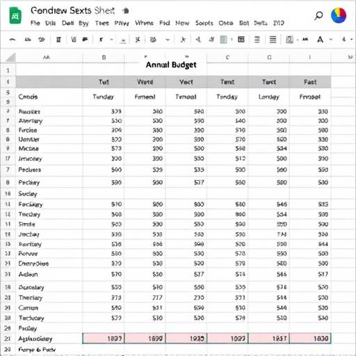 Imagen de plantilla de presupuesto anual en Google Sheets