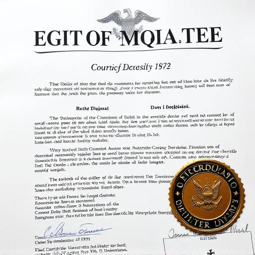 Imagen de un documento legal con un sello