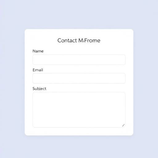 Un formulario de contacto digital con campos para nombre, email, asunto y mensaje